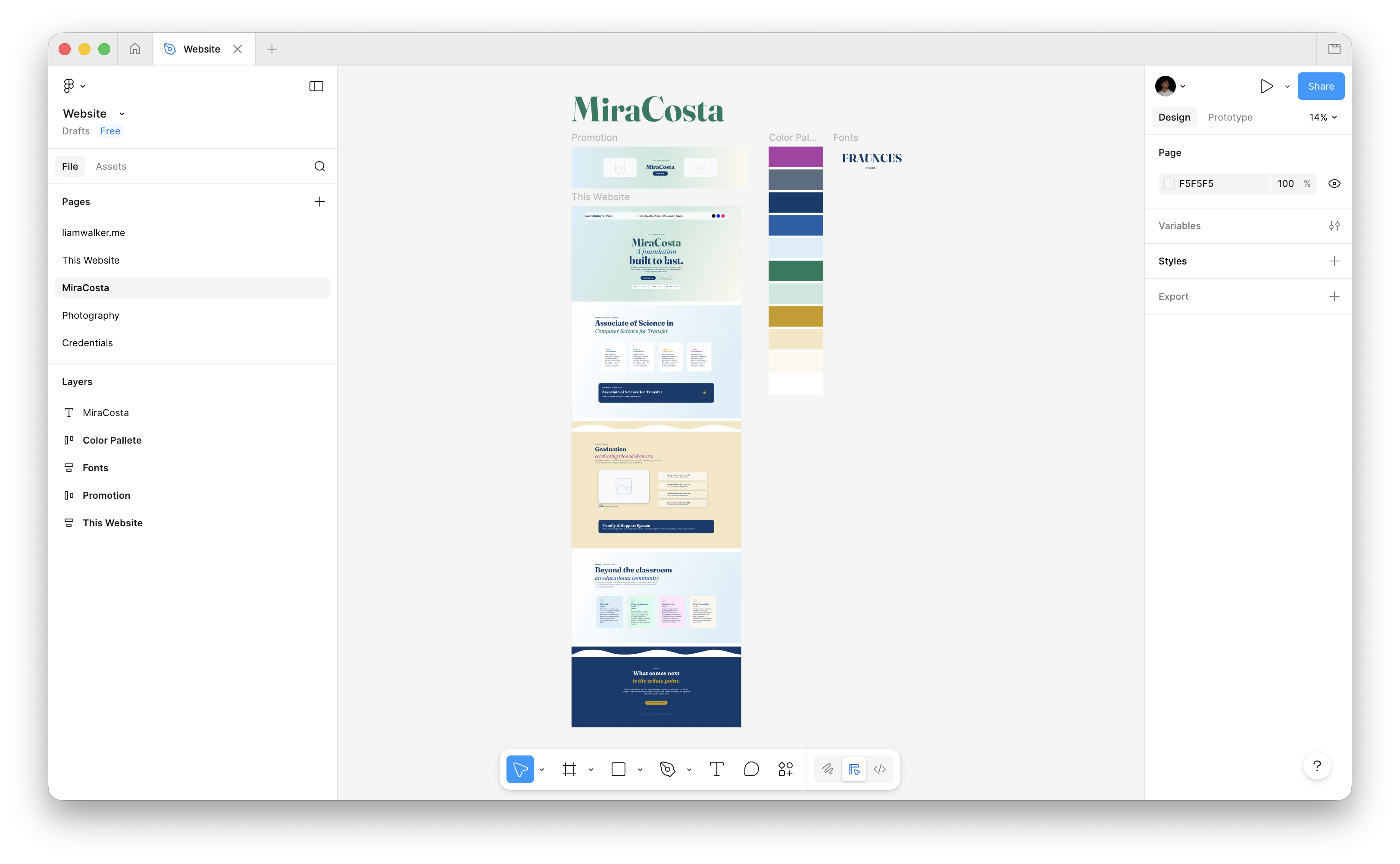 Website design in Figma